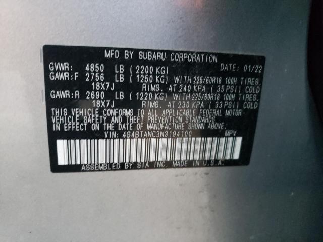 4S4BTANC3N3194100 | 2022 SUBARU OUTBACK LI