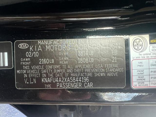 KNAFU4A2XA5844196 | 2010 KIA forte ex