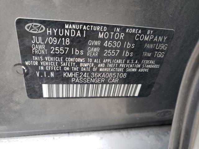 KMHE24L36KA085108 | 2019 HYUNDAI SONATA HYB