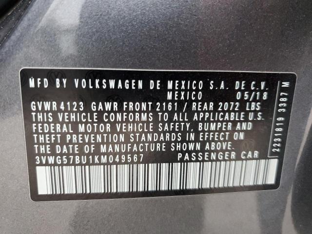 3VWG57BU1KM049567 | 2019 VOLKSWAGEN JETTA SEL