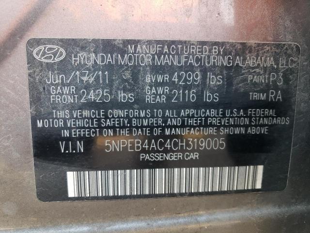 Lot #2339160484 2012 HYUNDAI SONATA GLS salvage car