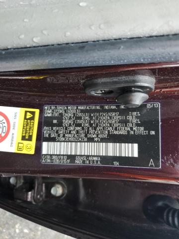 VIN 5TDBK3EH9DS234238 2013 Toyota Highlander, Base no.14