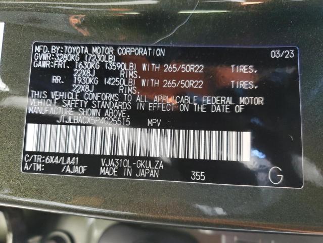 2023 LEXUS LX 600 ULT JTJLBACX5P4025515
