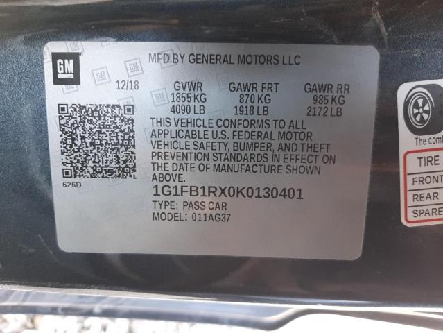 2019 CHEVROLET CAMARO LS - 1G1FB1RX0K0130401