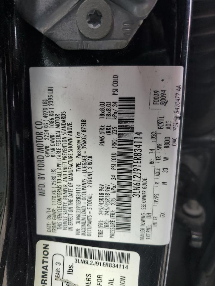 3ln6l2j91er834114 3LN6L2J91ER834114 2014 Lincoln Mkz