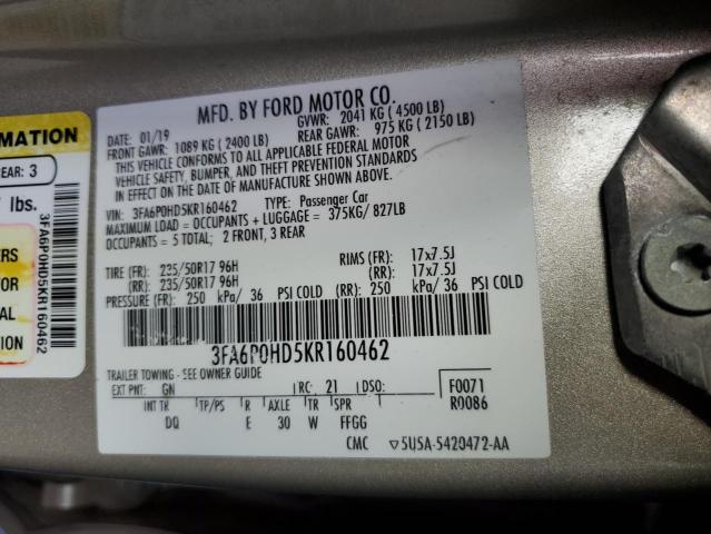 3FA6P0HD5KR160462 2019 FORD FUSION - Image 12