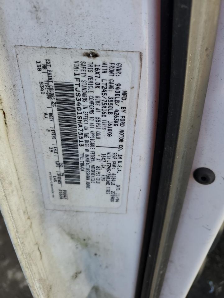 1FTJS34G1SHA75513 1995 Ford Econoline E350 Super Duty Van