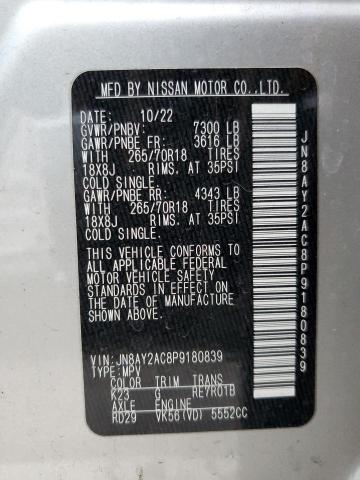 JN8AY2AC8P9180839 | 2023 Nissan armada s