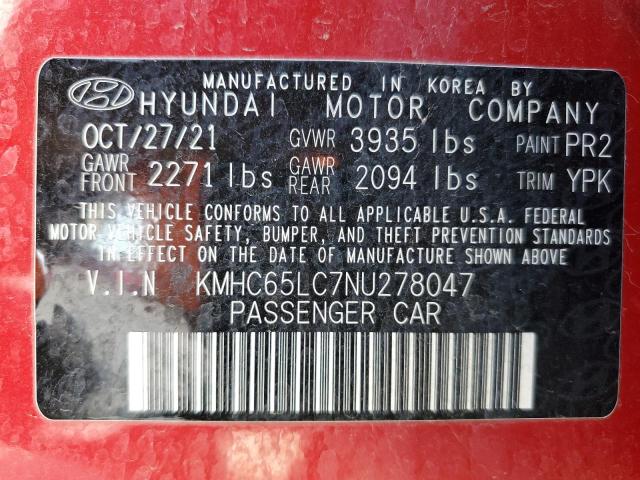 2022 HYUNDAI IONIQ BLUE - KMHC65LC7NU278047