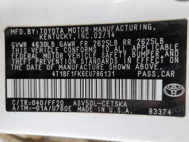 4T1BF1FK6EU786131 | 2014 TOYOTA CAMRY L