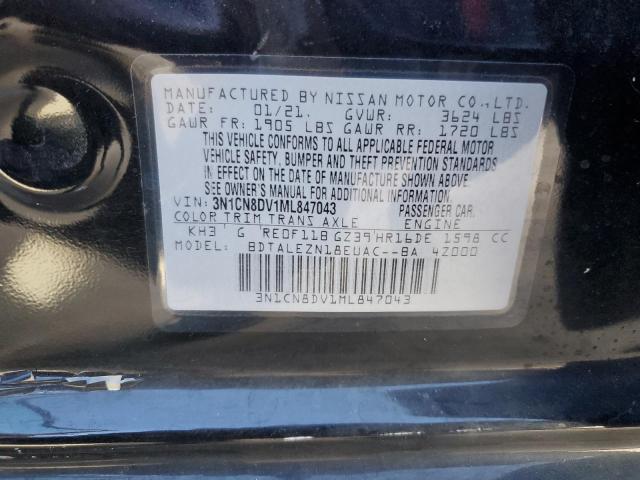 3N1CN8DV1ML847043 | 2021 NISSAN VERSA S