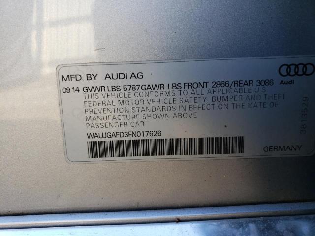 2015 AUDI A8 QUATTRO WAUJGAFD3FN017626