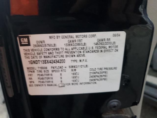 2004 Chevrolet Trailblazer Ls VIN: 1GNDT13SX42434200 Lot: 80948063