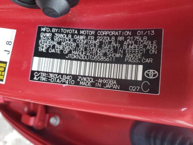 JTDKN3DU1D5585611 | 2013 Toyota prius