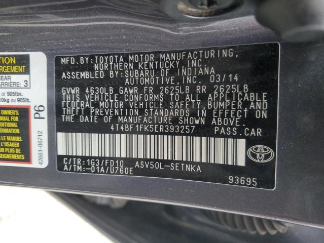 4T4BF1FK5ER393257 | 2014 TOYOTA CAMRY L