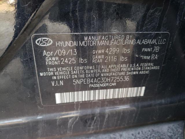 5NPEB4AC3DH725536 | 2013 Hyundai sonata gls