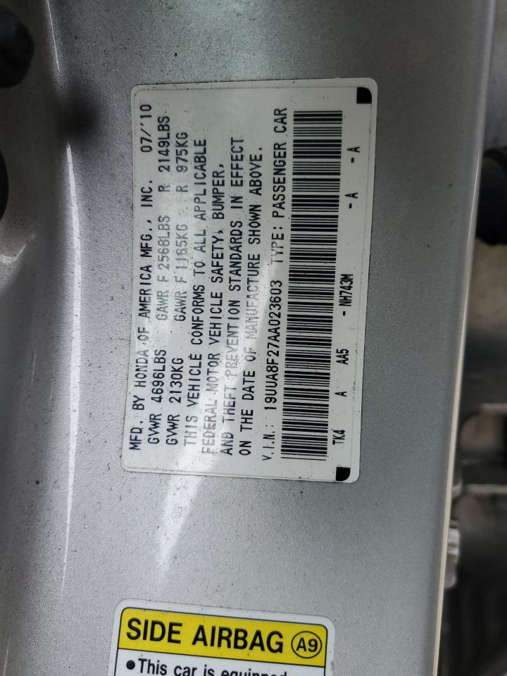 19UUA8F27AA023603 2010 Acura Tl