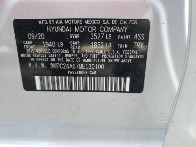 2021 Hyundai Accent Se VIN: 3KPC24A67ME130100 Lot: 79159723