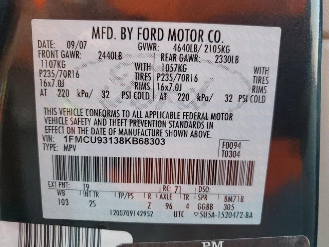 1FMCU93138KB68303 | 2008 Ford escape xlt