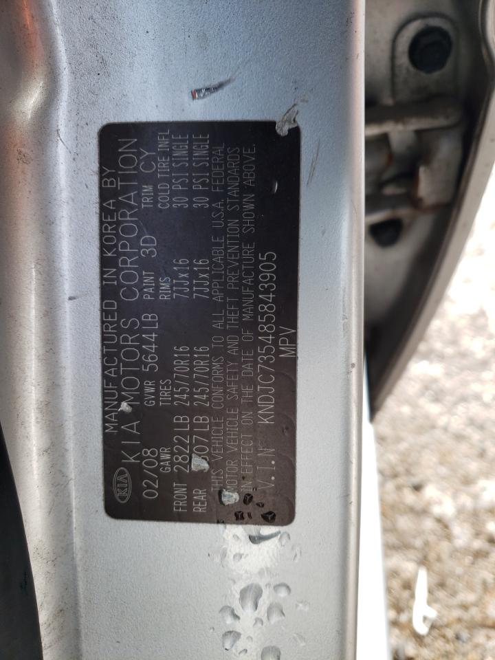 KNDJC735485843905 2008 Kia Sorento Ex