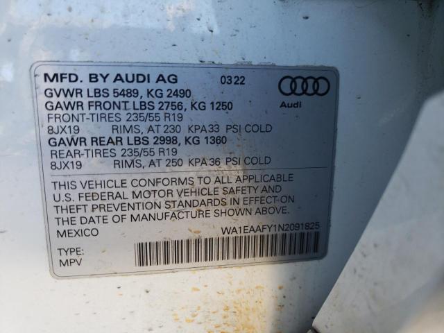 WA1EAAFY1N2091825 2022 AUDI Q5, photo no. 14