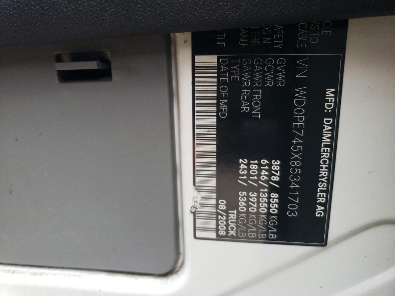 WD0PE745X85341703 2008 Dodge Sprinter 2500