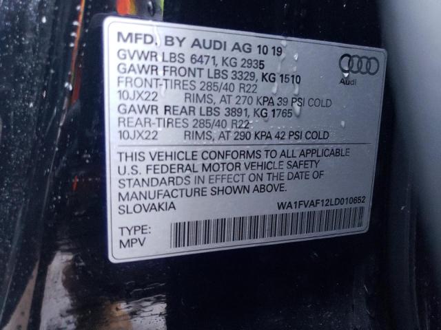 2020 AUDI Q8 PRESTIG WA1FVAF12LD010652