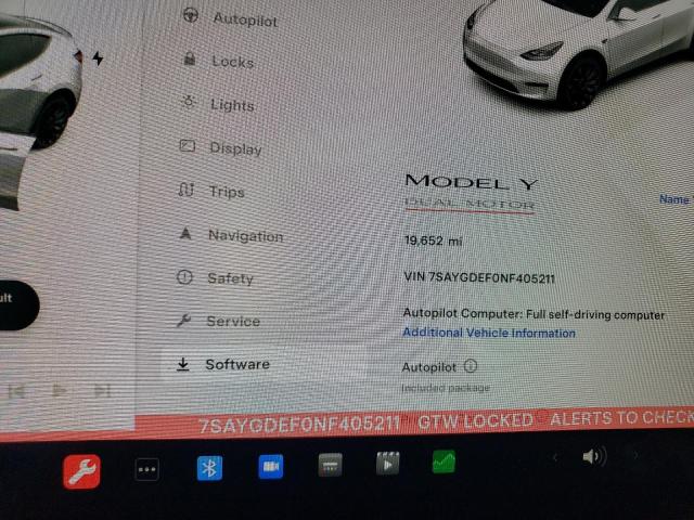 7SAYGDEF0NF405211 | 2022 TESLA MODEL Y