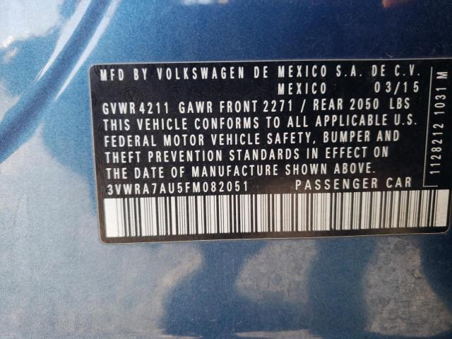 2015 VOLKSWAGEN GOLF TDI 3VWRA7AU5FM082051