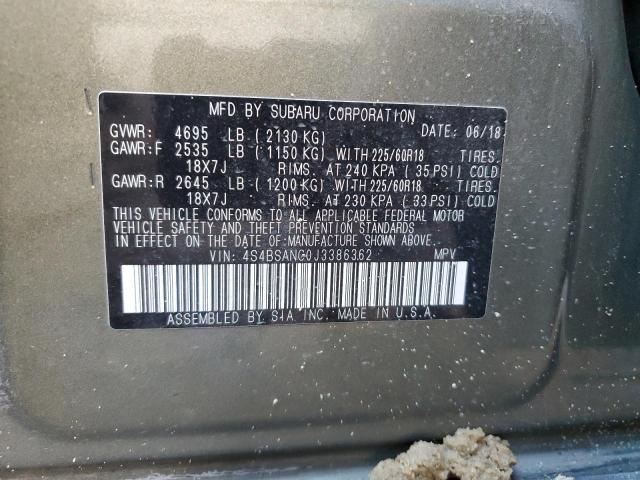 4S4BSANC0J3386362 | 2018 SUBARU OUTBACK 2.