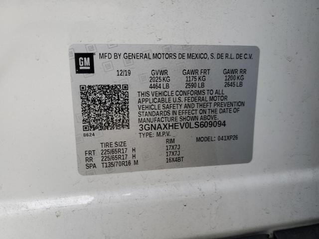 3GNAXHEV0LS609094 | 2020 CHEVROLET EQUINOX LS