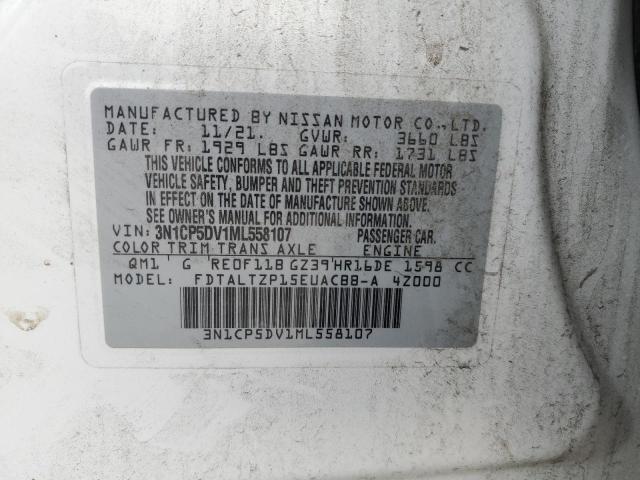 3N1CP5DV1ML558107 | 2021 NISSAN KICKS SR