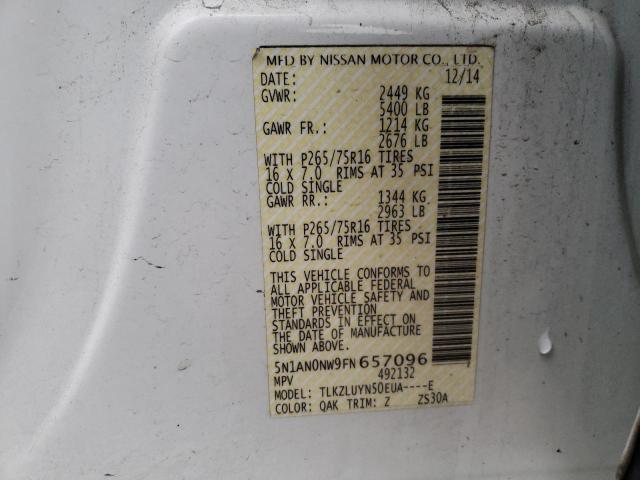 2015 NISSAN XTERRA X 5N1AN0NW9FN657096