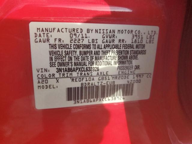 2012 Nissan Sentra 2.0 VIN: 3N1AB6APXCL638926 Lot: 79828463