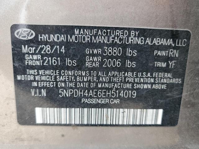 5NPDH4AE6EH514019 | 2014 HYUNDAI ELANTRA SE