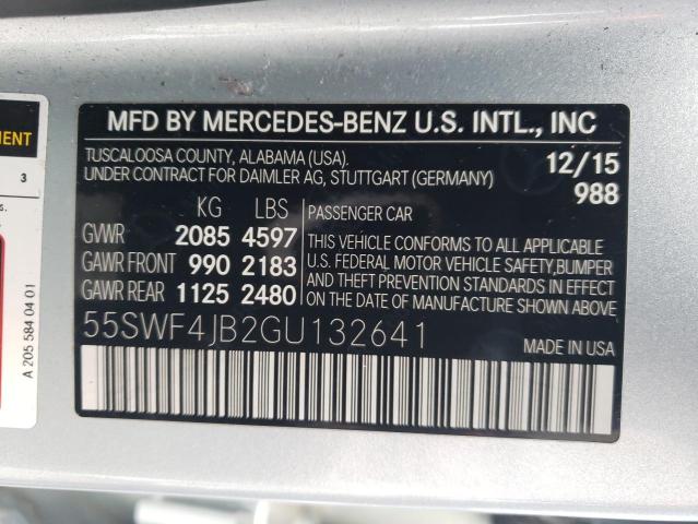 VIN 55SWF4JB2GU132641 2016 Mercedes-Benz C-Class, 300 no.12