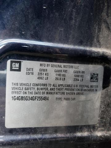 2016 Buick Lacrosse VIN: 1G4GB5G34GF255484 Lot: 78211253