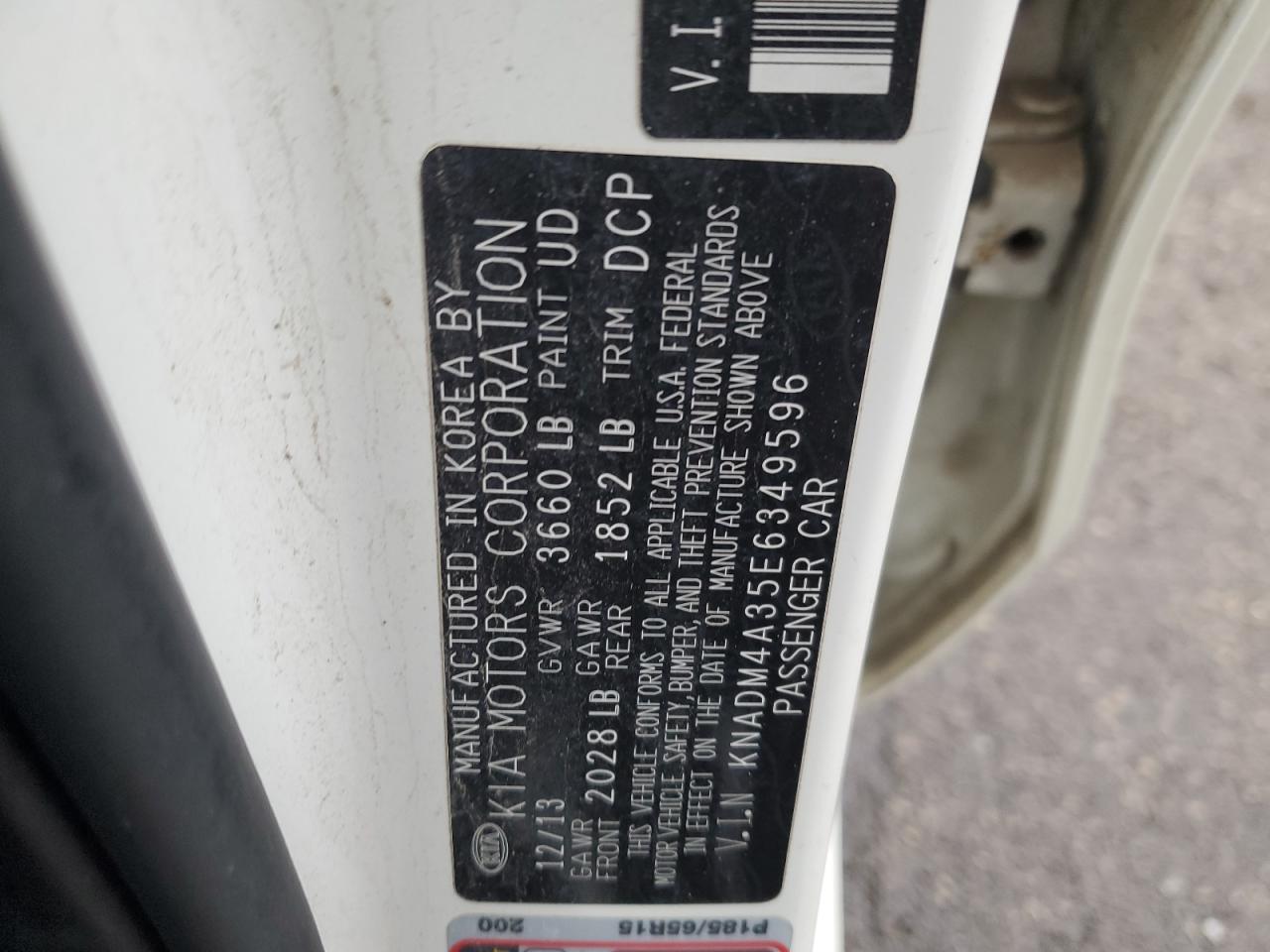 KNADM4A35E6349596 2014 Kia Rio Lx