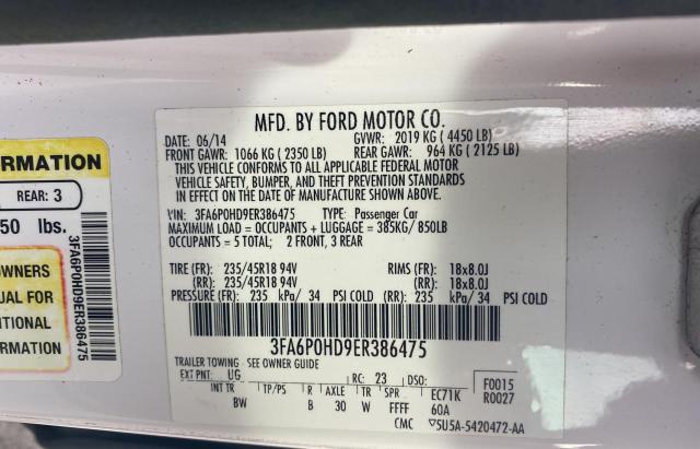 3FA6P0HD9ER386475 2014 FORD FUSION - Image 10