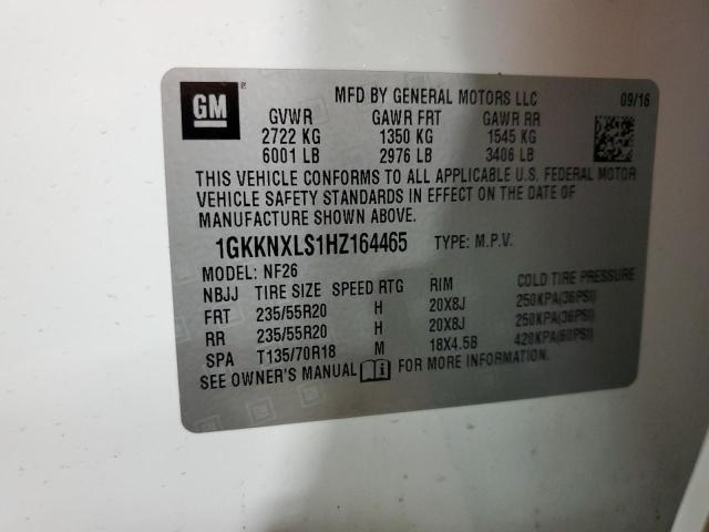 1GKKNXLS1HZ164465 | 2017 GMC ACADIA DEN