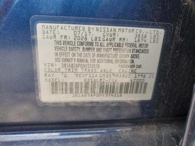 3N1AB7AP0HY374518 | 2017 NISSAN SENTRA S