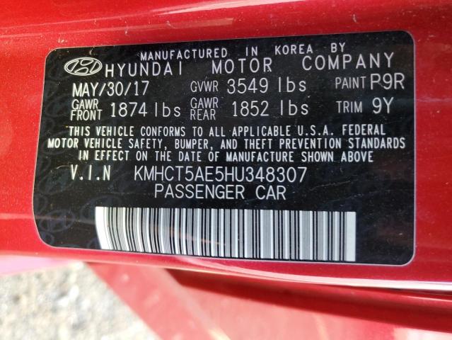 KMHCT5AE5HU348307 | 2017 HYUNDAI ACCENT SE