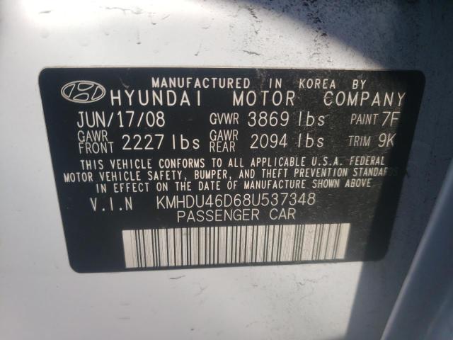 KMHDU46D68U537348 | 2008 Hyundai elantra gls