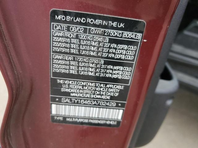 2003 Land Rover Discovery Ii Se VIN: SALTY16463A782429 Lot: 79818953