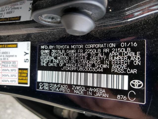 JTDKBRFU8G3003044 | 2016 TOYOTA PRIUS