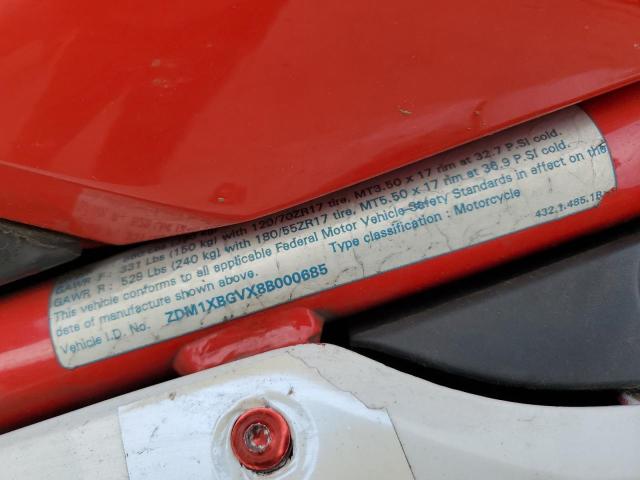 2008 DUCATI 848 ZDM1XBGVX8B000685