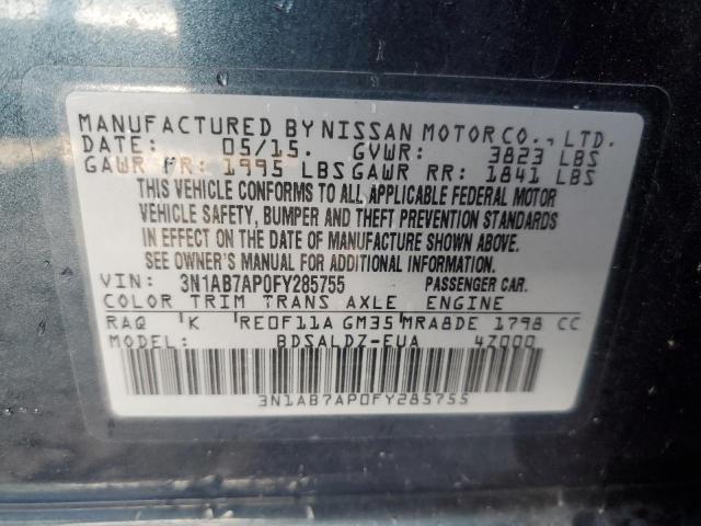 3N1AB7AP0FY285755 | 2015 NISSAN SENTRA S