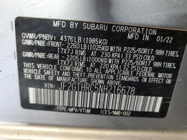 JF2GTHRC5NH216678 | 2022 SUBARU CROSSTREK