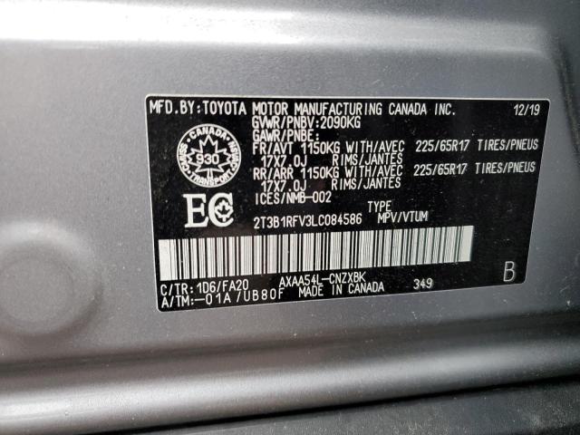 2T3B1RFV3LC084586 | 2020 TOYOTA RAV4 LE