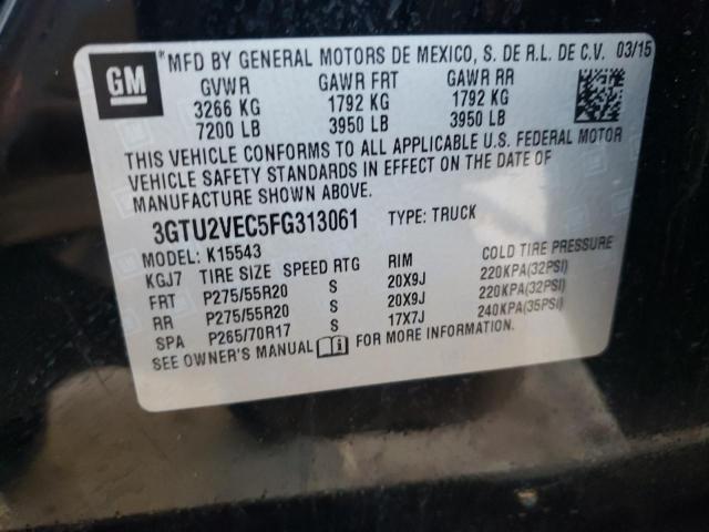 3GTU2VEC5FG313061 | 2015 GMC SIERRA K15